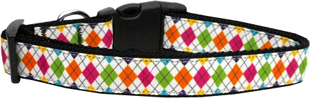 EarthPaw argyle nylon dog collar